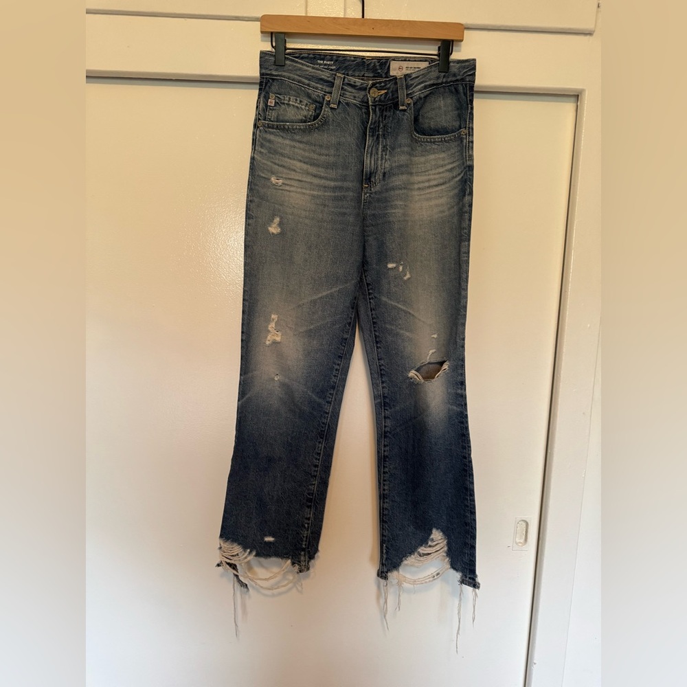 AG Rhett Distressed High Rise Straight Leg Jean 27 - Picture 4 of 13